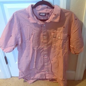 Vans Light Red Collared Short Sleeve Shirt